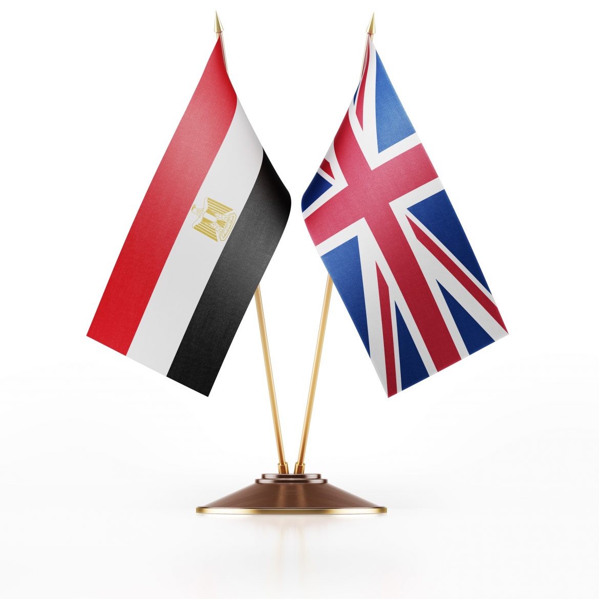 uk and egyptian flags