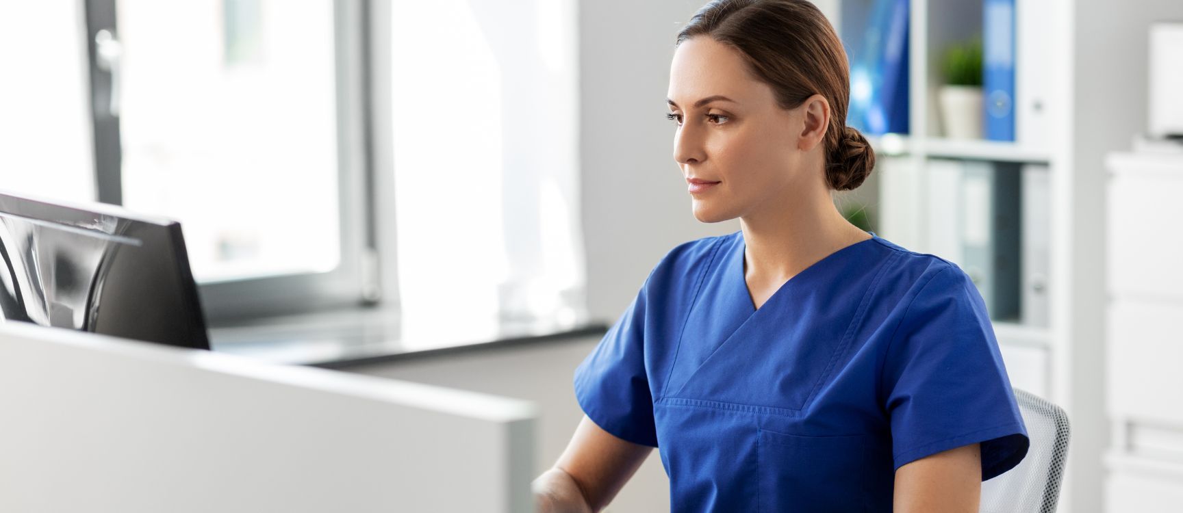 Clinician studying eLearning